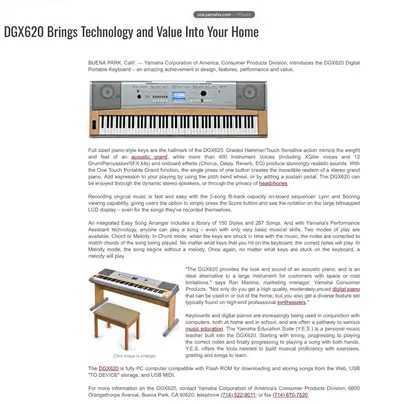 YAMAHA GRAND PIANO DGX-620, View more