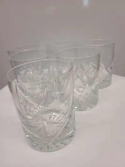 VTG “Pinwheel” Crystal Old Fashion Whisky Glasses, View more