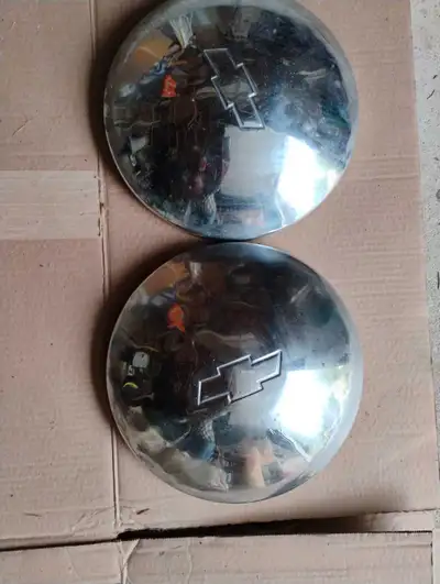 Vintage CHEVY hubcaps 10.5in 2 pcs