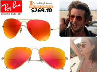 NEW * Ray Ban Aviators, Flash Orange