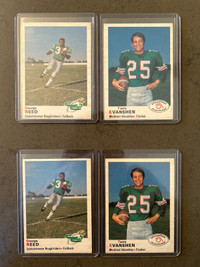 HOF George Reed and Terry Evanshen CFL Football Cards 