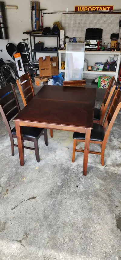 Dining table and chairs, View more