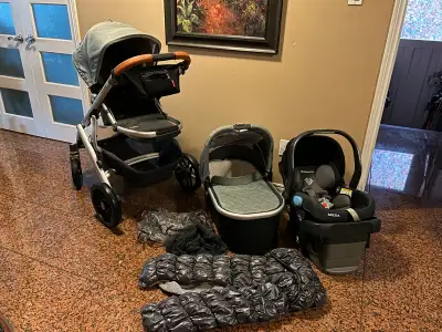 Uppababy Vista stroller + bassinet ( car seat , second seat ( , View more