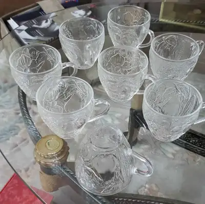 Gibson crystal glass 8 tea cups set, View more