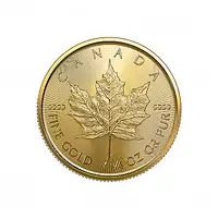 Pièce or feuille d'érable/bullion gold maple leaf 1/4 oz 2021
