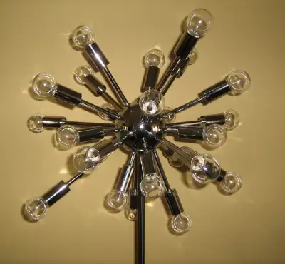 Vintage MCM Polished Chrome Space Age Design Sputnik Floor Lamp, View more