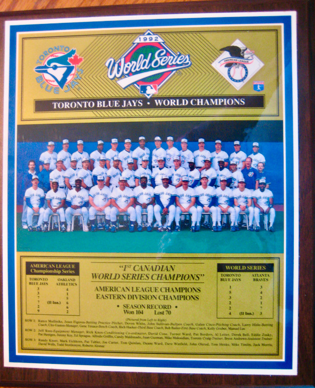 1992 & 1993 TORONTO BLUE JAYS WORLD SERIES PLAQUES in Arts & Collectibles in Kitchener / Waterloo
