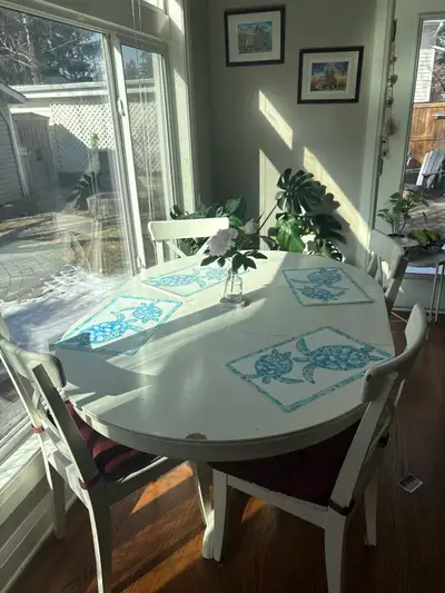 Ikea dining table and 5 chairs , View more
