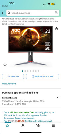 32 INCH CURVED MONITOR 1Ms 