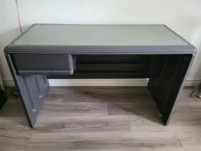 Rubbermaid plastic desk with drawer, dark grey, View more
