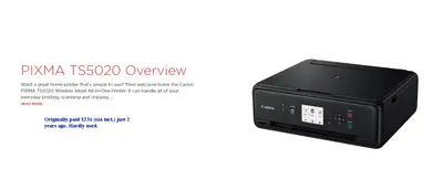 Canon Printer/Scanner  Model TS5020, View more