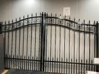 Gates, driveway, side gates, fence, post, aluminum, wrought iron