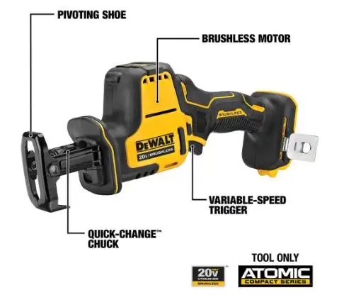 DEWALT 20V MAX ATOMIC Reciprocating Saw DCS369 (Tool Only) in Power Tools in City of Toronto - Image 7