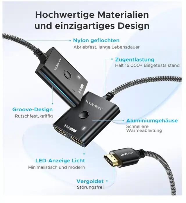 Brand new- HDMI Switch 2 in 1 Out 4K@60Hz, WARRKY [3.3ft Fixed. in Cables & Connectors in City of Toronto - Image 5