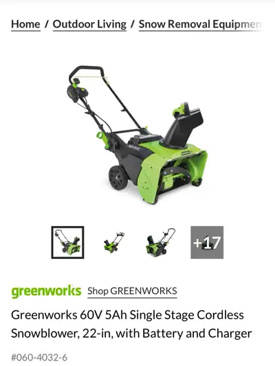 Greenworks Pro UltraPower 60V 22-inch Snow Blower stage 1., View more
