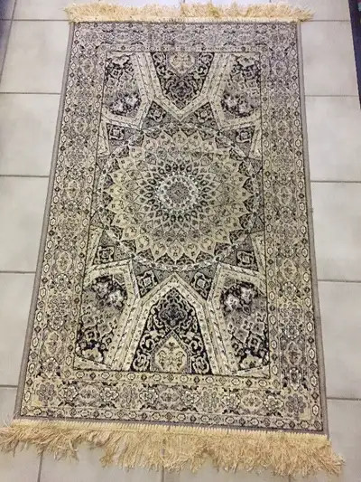 Zrabi Black Vision Ice Silk-Viscose Rug (26" X 43" inches), View more