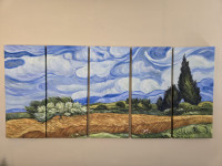 Van Gogh 5pc Canvas Painting ( Wheat Fields)