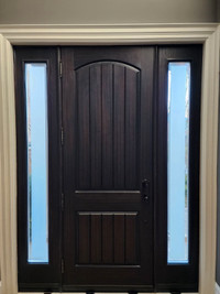 36" x 8 feet fiberglass door, stained, no frame