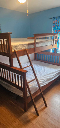 Wooden bunk bed