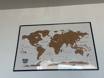 Scratch-Off World Map Framed (22.5” × 34.5”), View more