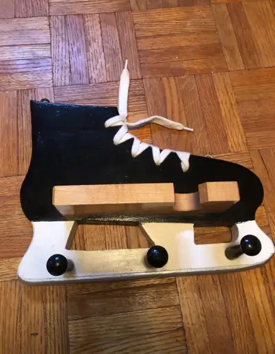 novelty Wooden hockey skate key rack coat hooks, View more