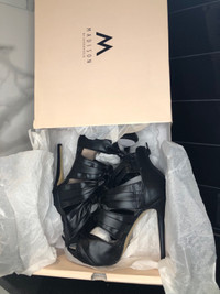 Sandales noir avec faux noeux noir-Madison by Shoe Dazzle