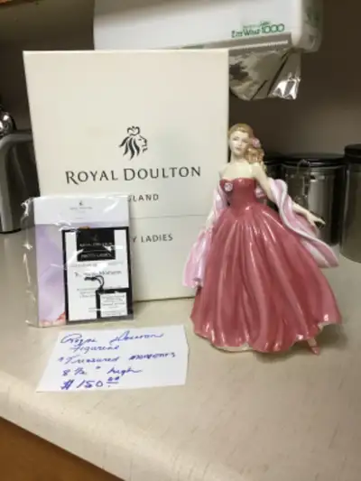royal doulton figurines pink dress Figurine Elaine (pink) HN4865 Peggy Davies Classic by Peggy Davies Porcelain Figure Pretty Lady Figurine with Fan Please closely examine the listing and submit any questions priorto purchase Vintage Royal Doulton Figurine: Hand-painted