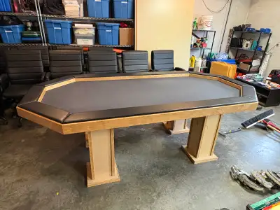 Selling my 4x8 poker table. Table was made with birch and stained maple accents, Volara pad for the...