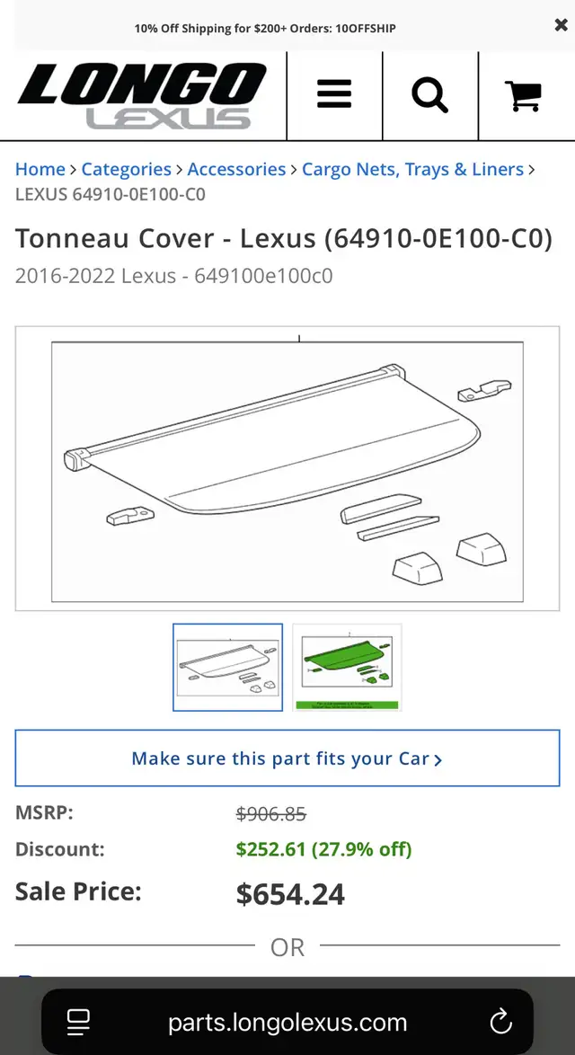 2016-2019 Lexus Cargo Trunk Cover in Garage Sales in Hamilton - Image 3