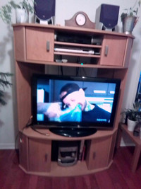 meuble pour télévision avec une télé toshiba de 40  pouces