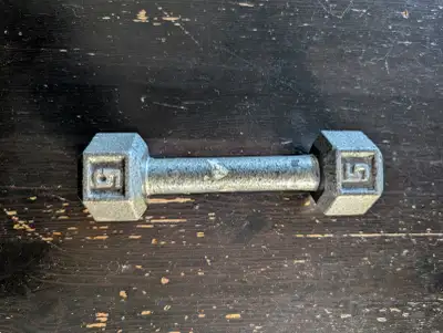 Metal 5 Pound Hand Weight Dumbbell - Excellent Condition, View more