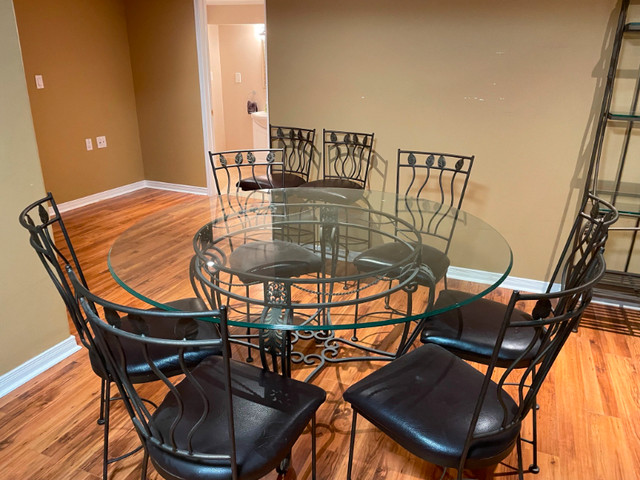 Wrought Iron 60" Glass Table with Chairs in Dining Tables & Sets in Markham / York Region - Image 2