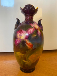 Antique Royal Bonn Art Nouveau Large Iris Vase Signed Franz Ant