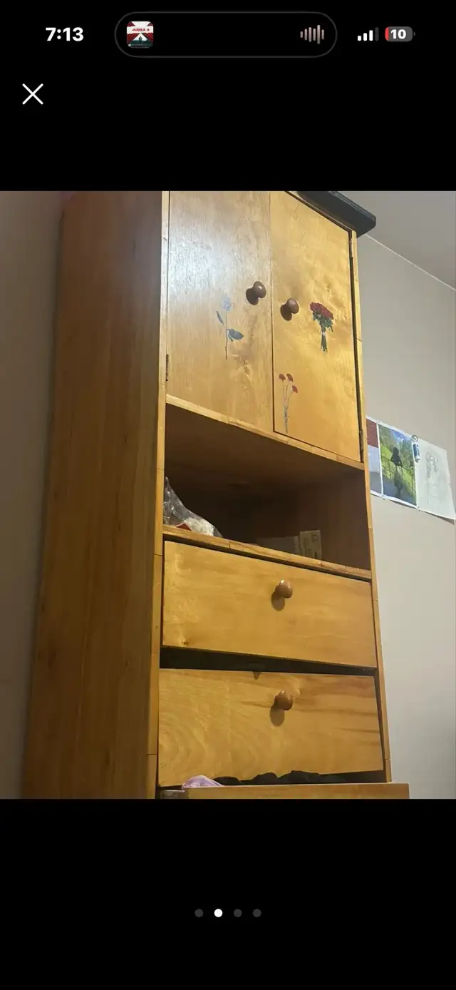 Tall Wooden Storage Cabinet in Dressers & Wardrobes in Mississauga / Peel Region - Image 3