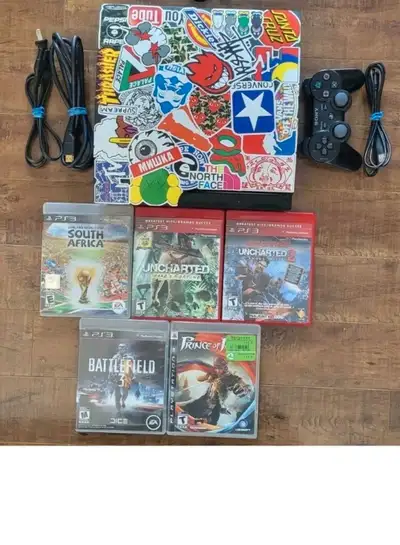 SONY PS3 Slim 160GB Console CECH-3001A + WIRELESS Controller, He, View more