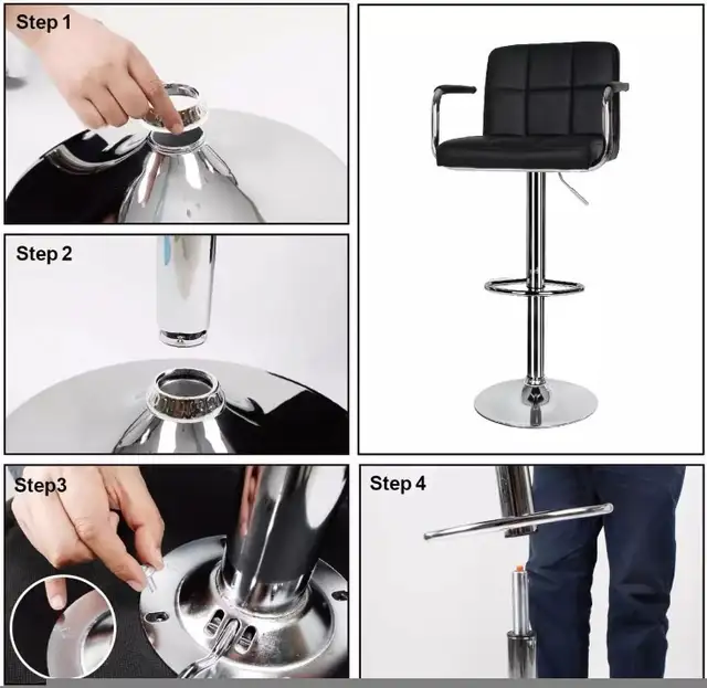 BRAND NEW BAR STOOL /HEIGHT ADJUSTABLE /LEATHER in Chairs & Recliners in City of Toronto - Image 5
