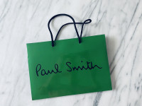 Paul smith blue green retail paper shopping bag Ralph Fred gift