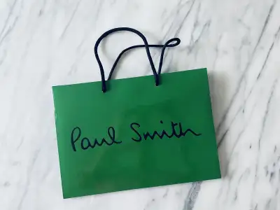 Gift Paul smith retail paper shopping bag, blue on one side and green on the other. Pickup is availa...