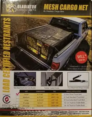 Gladiator Heavy Duty Truck Bed Cargo Cover 8.75' x 10'. Provides sufficient coverage for up to a ful...