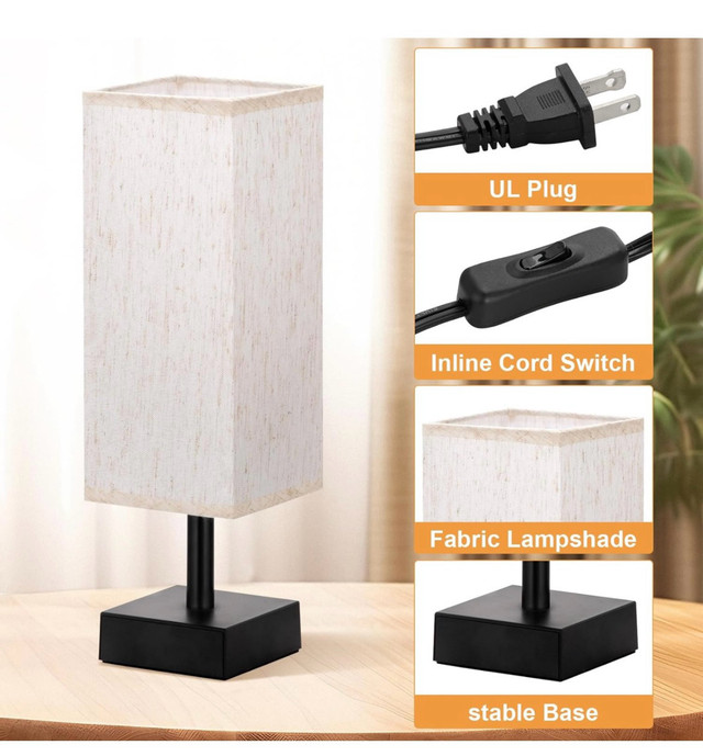 New Table Lamp for Bedroom - Small Bedside Lamps for Nightstand, in Other in Markham / York Region - Image 2