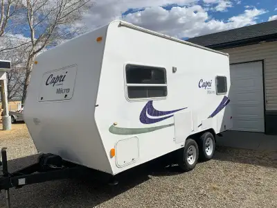 A 2007 Capri Micro RV Trailer. We picked it up as a project, just haven’t had time to finish. It has...