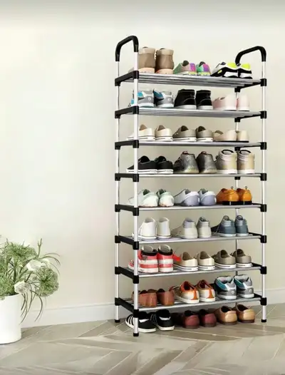 Compact Metal Shoe Rack, Space Saving Shoe Organizer, Simple, View more