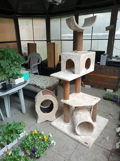 arbre a chat propre besoin de corde a chat a refaire bientôt ce qui ce vend amazone pour 30$ 100 pie...