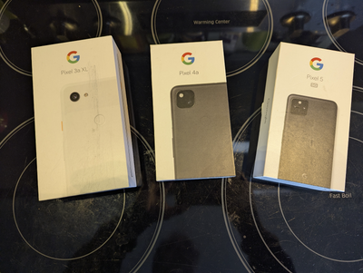 Google Pixel 3XL, 4A, 5 Phone Boxes - no phones just the boxes, View more