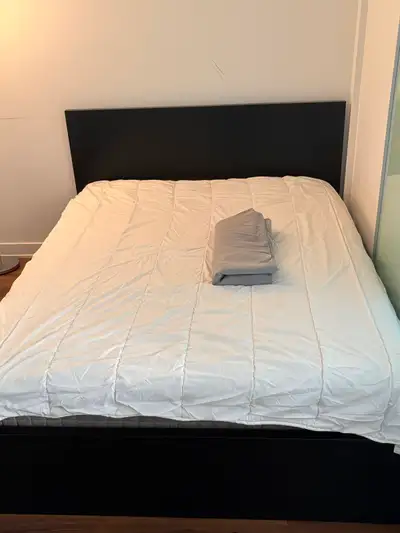 IKEA MALM Queen Bed + HAUGESUND Mattress + Duvet, View more