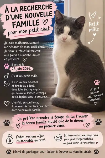 Chaton mâle et chaton femelle gris et blanc, View more