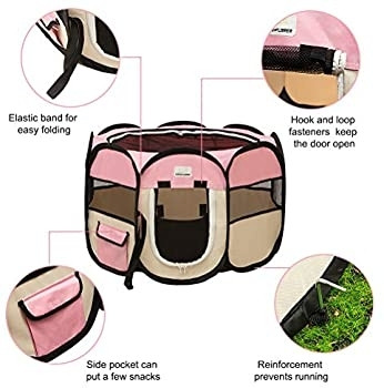 Portable Pet Playpen Easily Foldable w case for Indoor/Outdoor in Accessories in Gatineau - Image 2