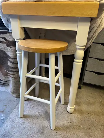 Set of Dining/Kitchen Table with Matching Stool, Solid Wood, View more