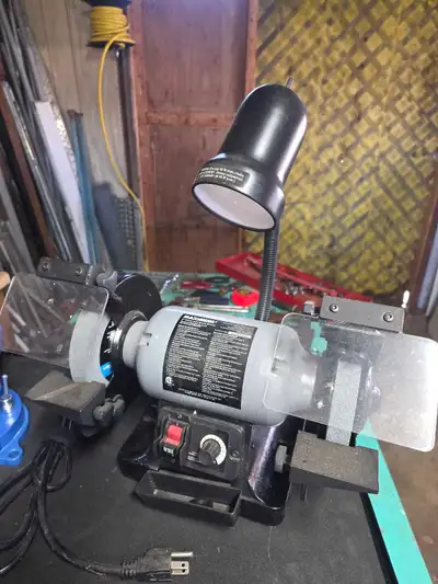 New: Table grinder 6" with work light and shields, , View more