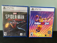 Factory Sealed PS5 Games Spider-Man Miles Morales NBA2K24